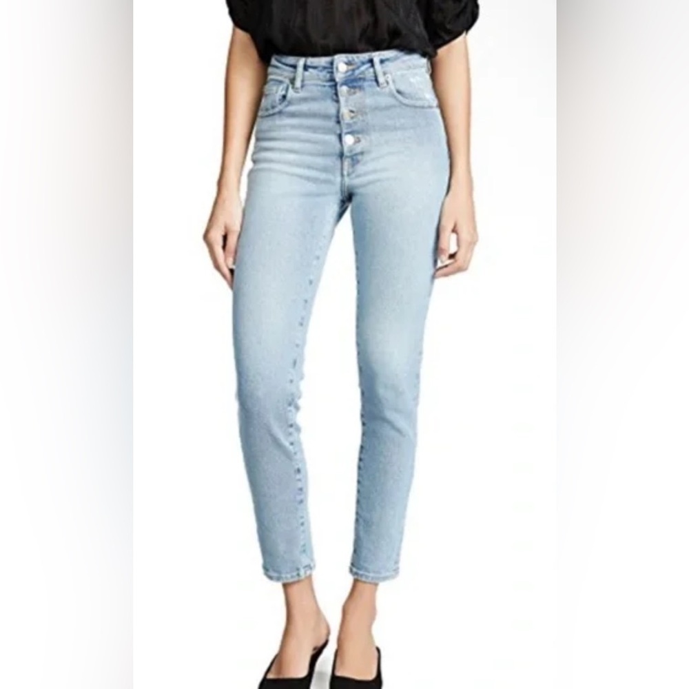 IRO Experience Slim High Rise Jeans Button Fly Skinny Leg Light Wash Size 26
